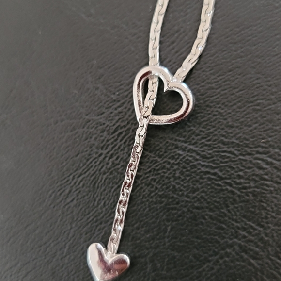 Heart snake chain silver necklace - Picture 3 of 4